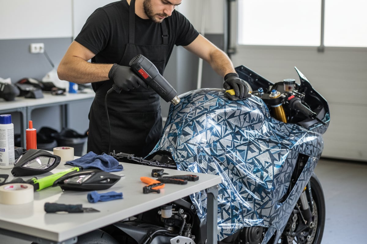 installation covering moto